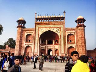 The entry gate to the Taj Mahal