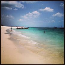 The private beach at Gold Zanzibar.
