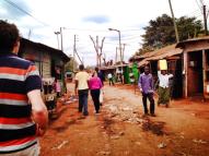 Walking through Kibera.